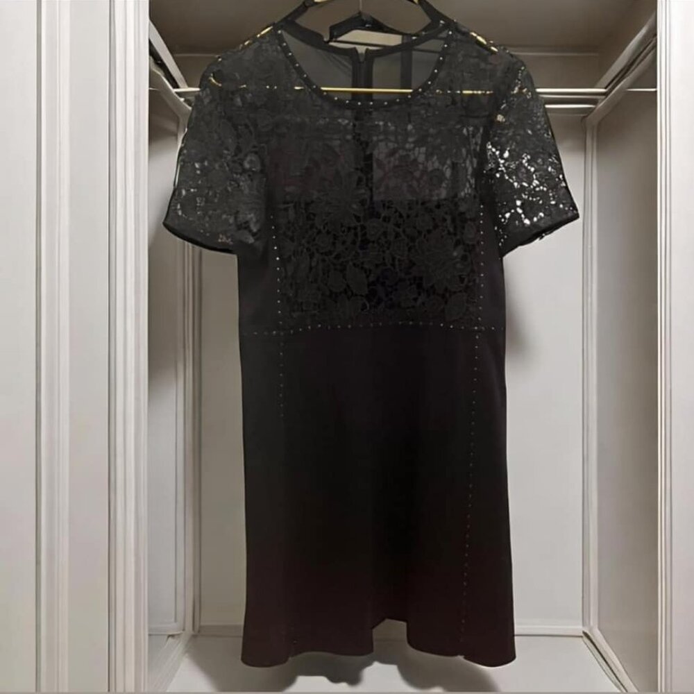 French Connection Lace Shift Dress Black Sz. 8